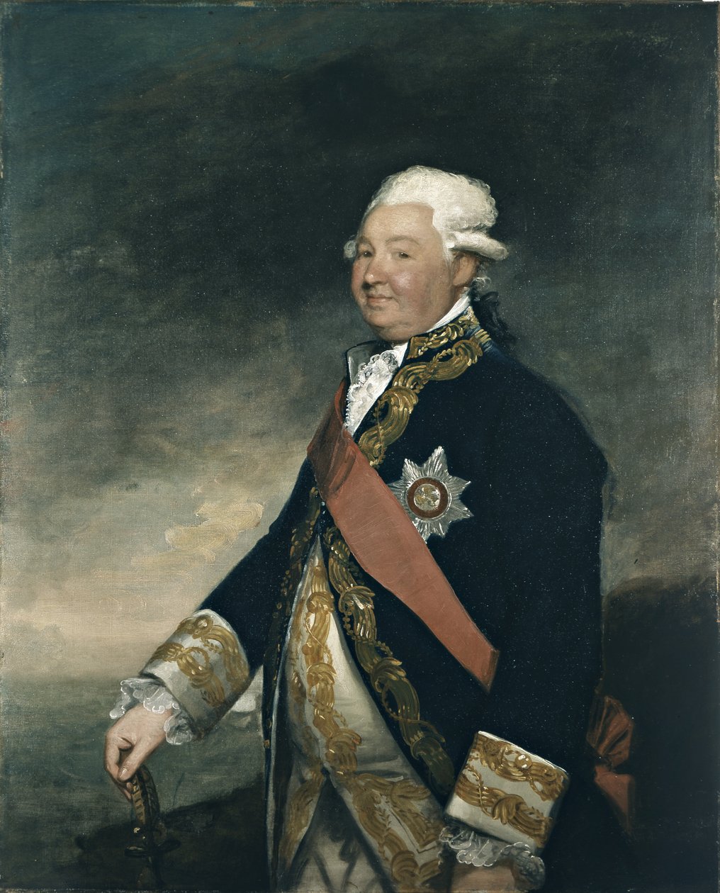 Koramiral Edward Hughes (tuval üzerine yağlıboya) by Gilbert Stuart
