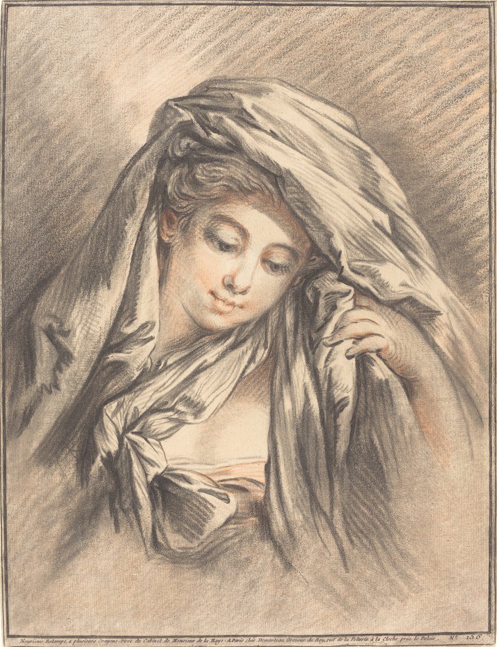 Başı Kapalı Genç Kadın, 1767. by Gilles Demarteau