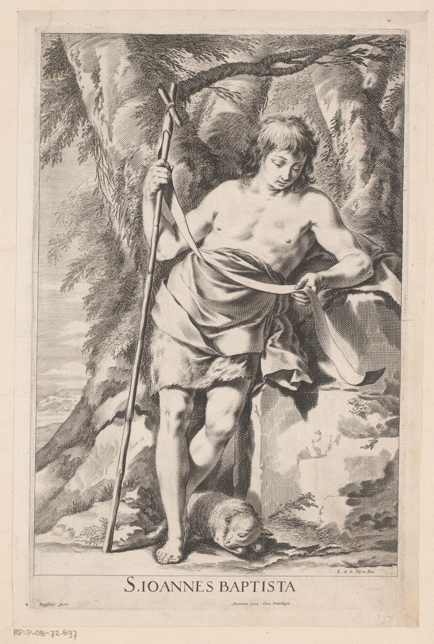 Vaftizci Yahya, personel ve kuzu ile by Gilles Rousselet