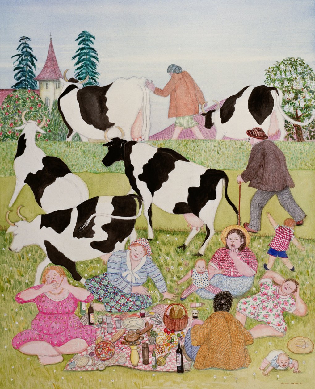 İneklerle Piknik by Gillian Lawson