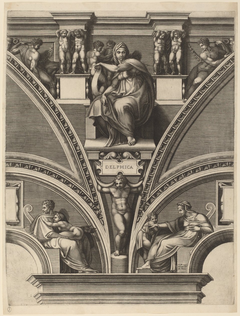 Delphic Sibyl by Giorgio Ghisi after Michelangelo