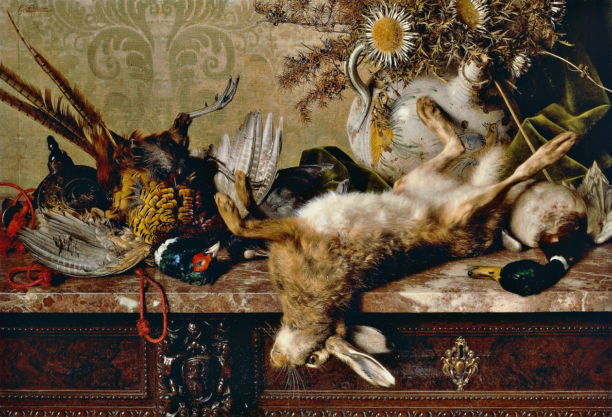 Geyik eti ile natürmort by Giorgio Lucchesi