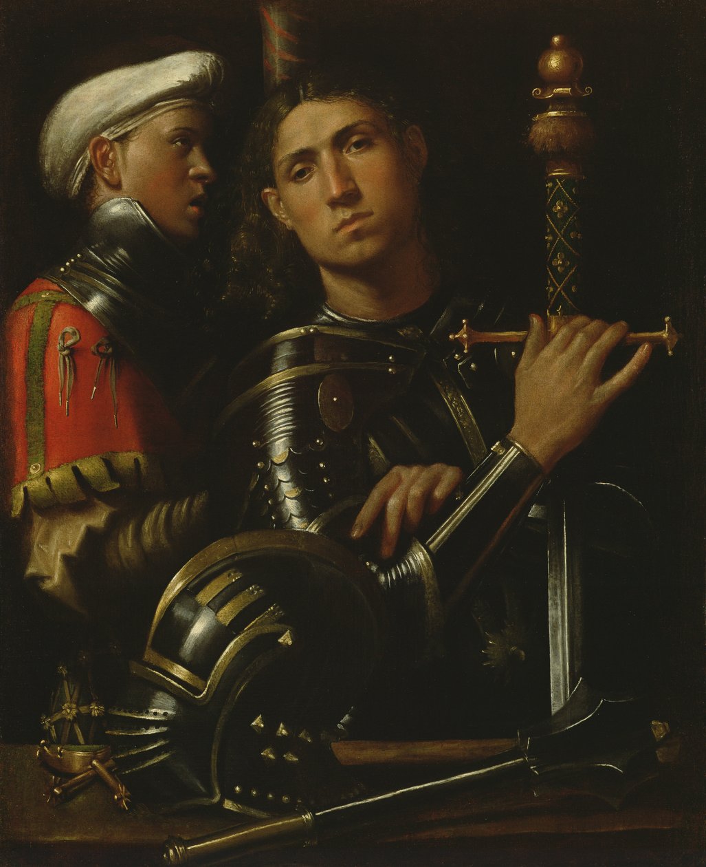 Bir Savaşçı ve Yaveri by Giorgione da Castelfranco