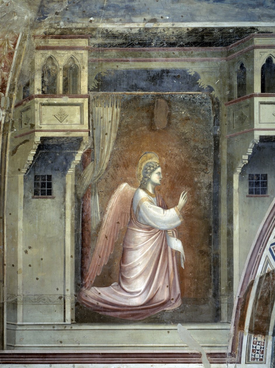 Müjde: Başmelek Cebrail, 1305 dolayları (fresk) by Giotto (c.1266 1337)