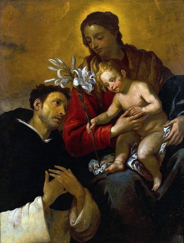 Aziz Dominic ile Madonna ve Çocuk by Giovanni Andrea de Ferrari