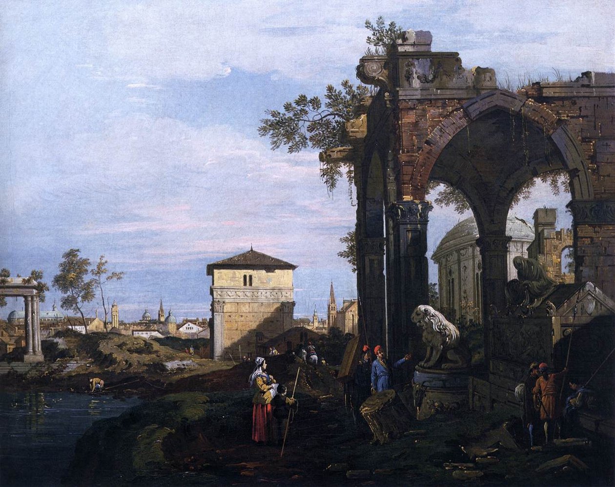 Harabeler ve Porta Portello, Padua ile Capriccio by Giovanni Antonio Canal