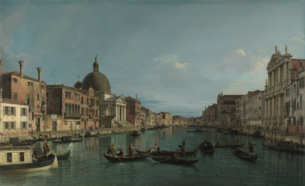 Venedik- S. Simeone Piccolo ile Büyük Kanal by Giovanni Antonio Canal