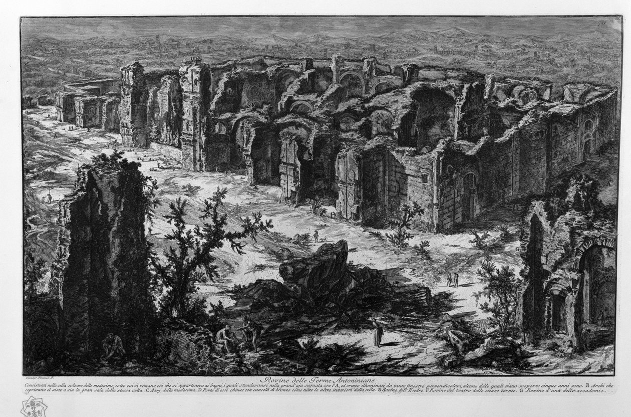 Antoninian Hamamlarının Kalıntıları by Giovanni Battista Piranesi