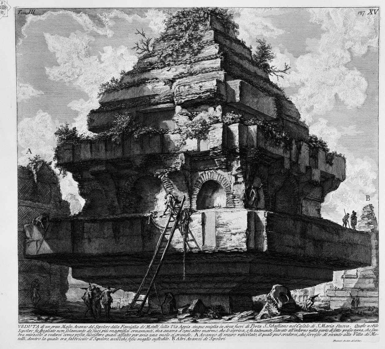 Via Appia üzerindeki mezar by Giovanni Battista Piranesi