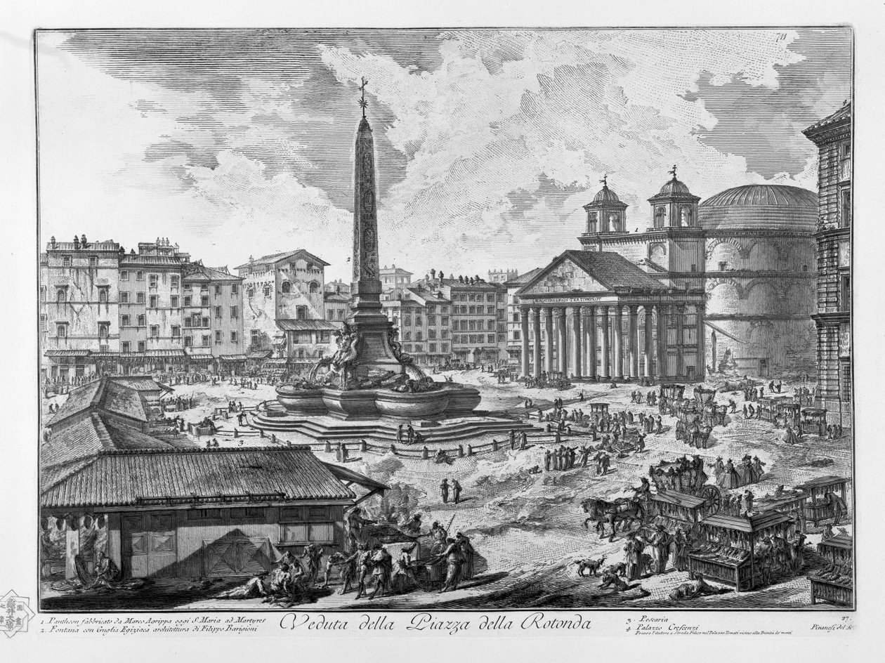 Bugün Marco Agrippa tarafından inşa edilen Piazza della Rotonda Pantheon