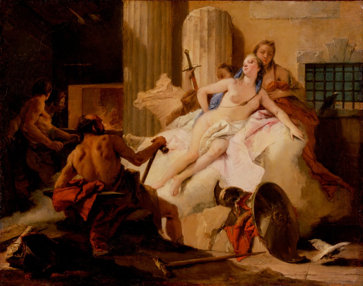 Venüs ve Vulkan için Taslak by Giovanni Battista Tiepolo