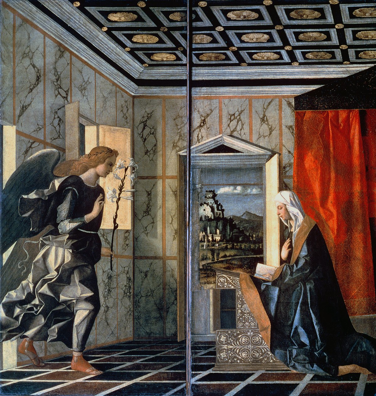 Müjde (restorasyon öncesi) by Giovanni Bellini