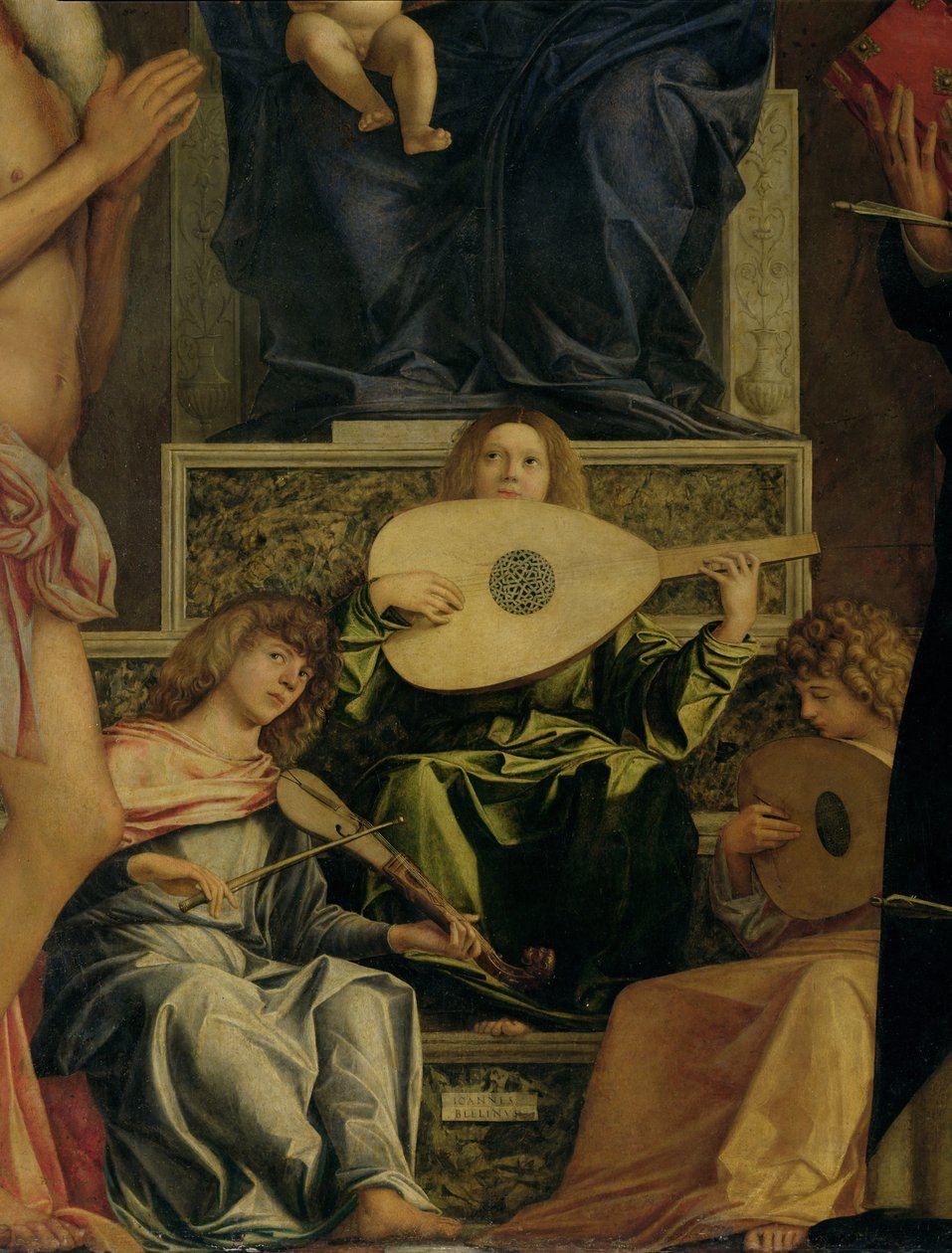 San Giobbe Altarpiece, müzik çalan meleklerin detayı, 55433 panel detayı üzerine c.1487 yağlı boya by Giovanni Bellini