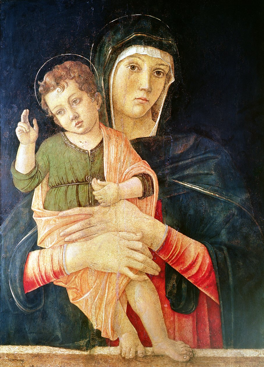 Bakire ve Çocuk Kutsaması, 1460-70 (panelde mizaç) by Giovanni Bellini