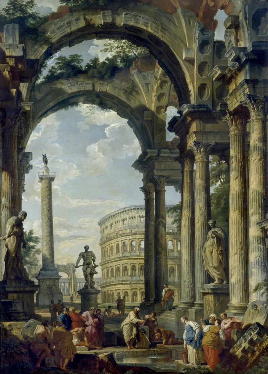 Roma Capriccio, 18. yüzyıl by Giovanni Paolo Pannini