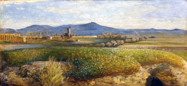 Roman Campagna (panelde yağ) by Giovanni Costa