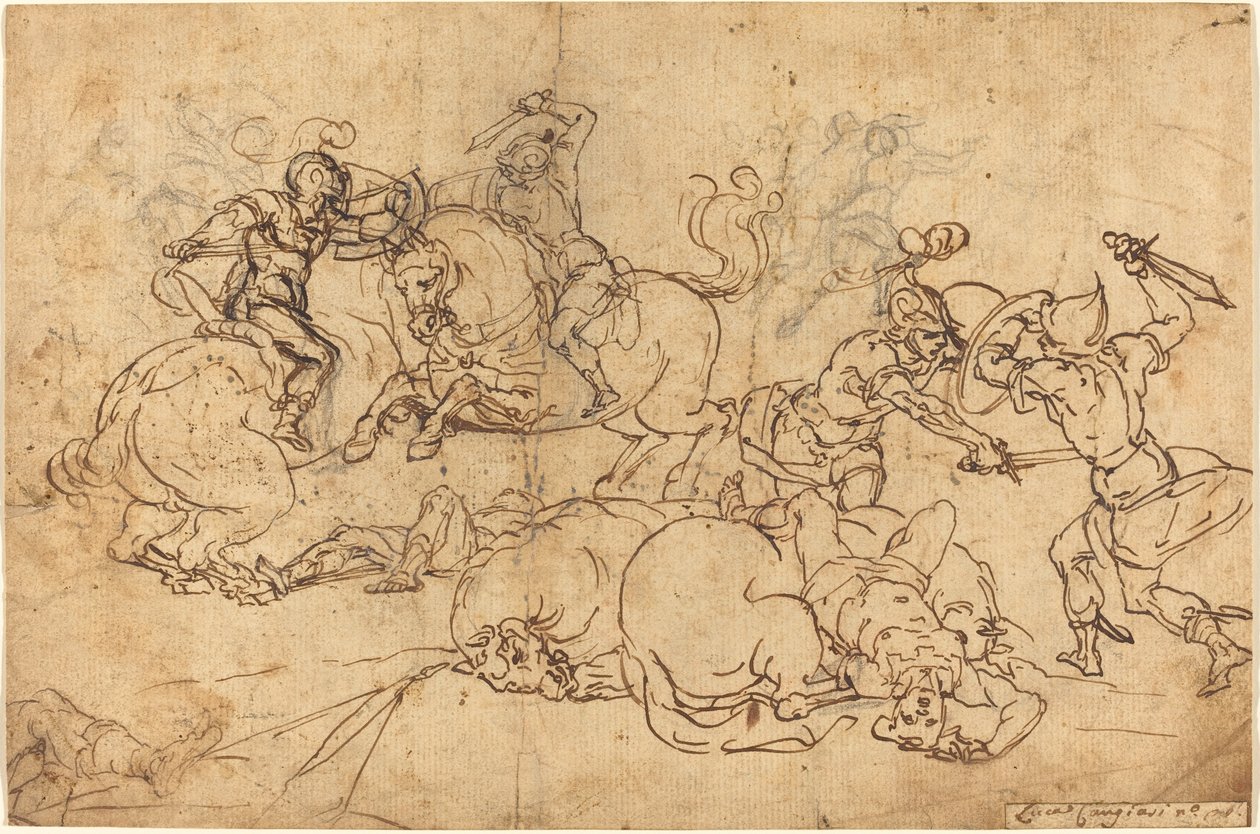 savaşan askerler by Giovanni Andrea Ansaldo