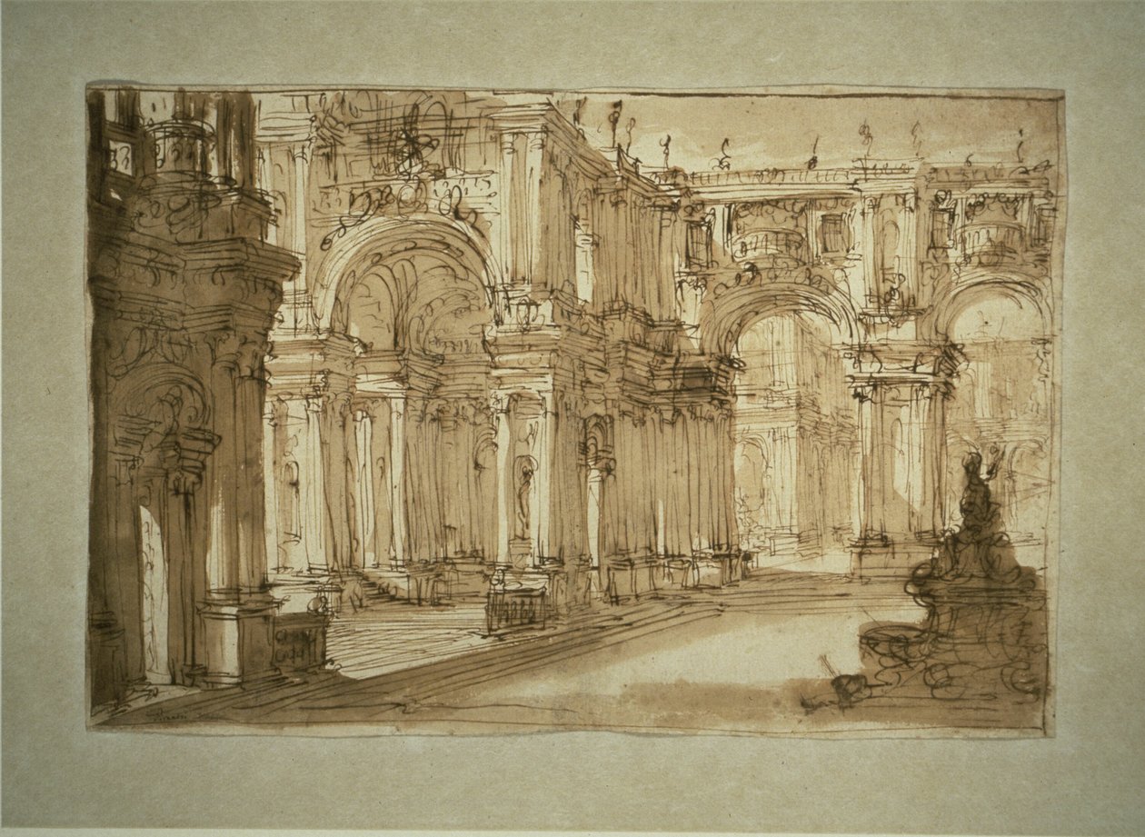 Çeşmeli Saray Avlusu by Giovanni Battista Piranesi