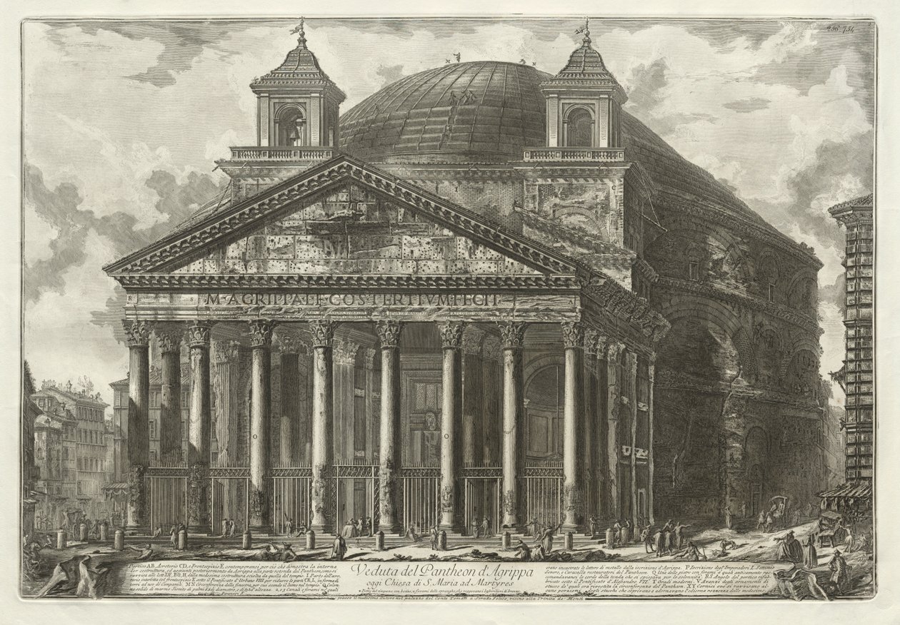 Roma Manzaraları: Pantheon, 1761. by Giovanni Battista Piranesi