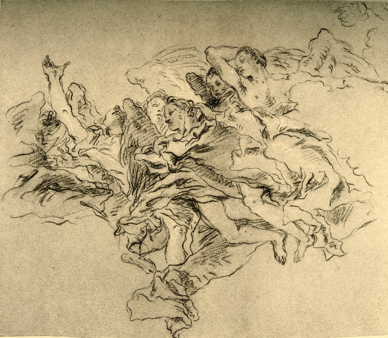 Uçan Melekler Grubu, c1755, 1928 by Giovanni Battista Tiepolo