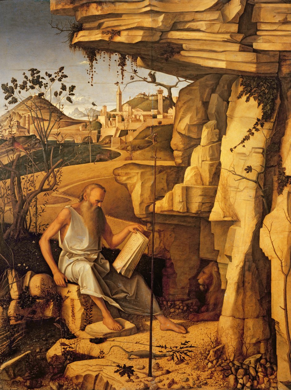 Çölde Aziz Jerome, 1480-87 by Giovanni Bellini