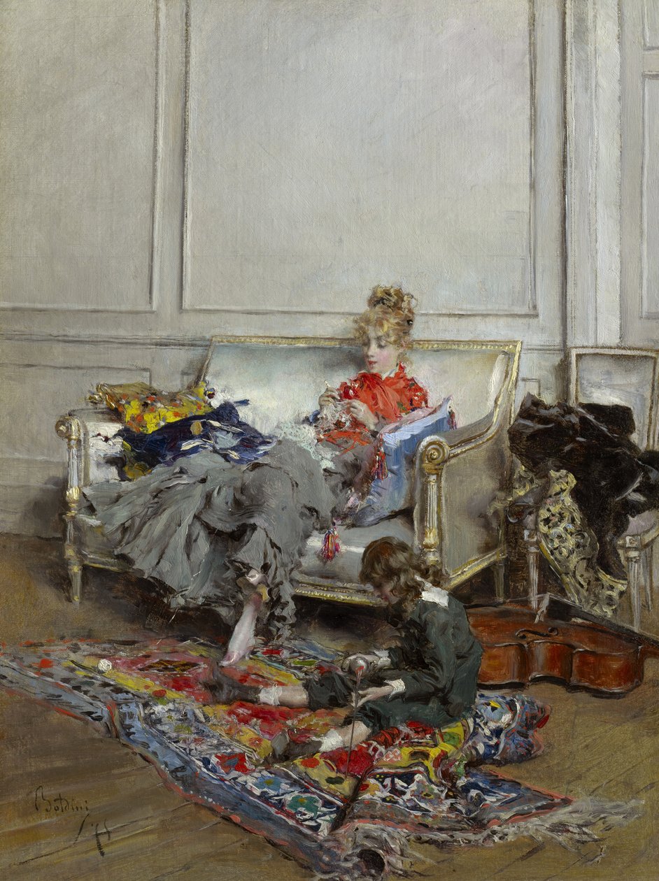 Genç Kadın Tığ İşi, 1875 by Giovanni Boldini