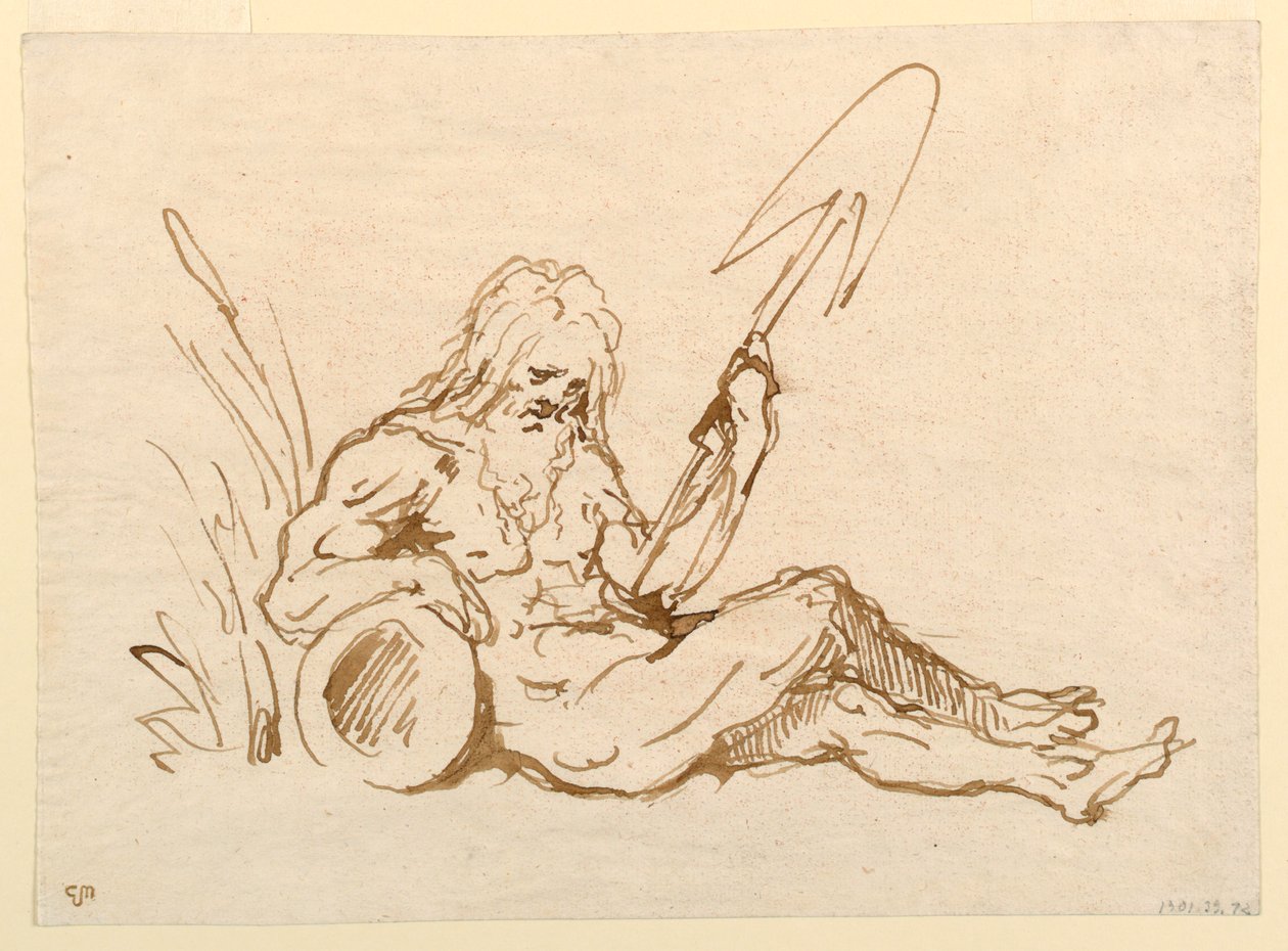 Nehir Tanrısı Çizimi by Giovanni Domenico Tiepolo