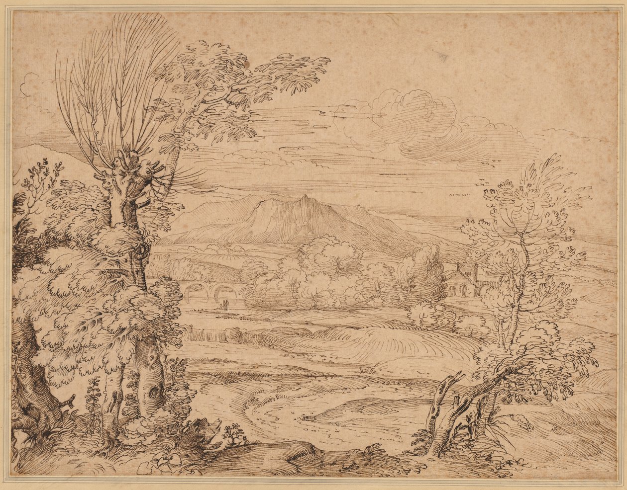 Nehir ve Su Kemeri ile Manzara by Giovanni Francesco Grimaldi