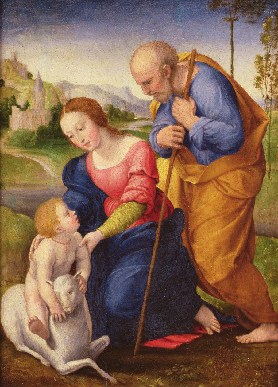 Kuzu ile Kutsal Aile by Giovanni Francesco Penni