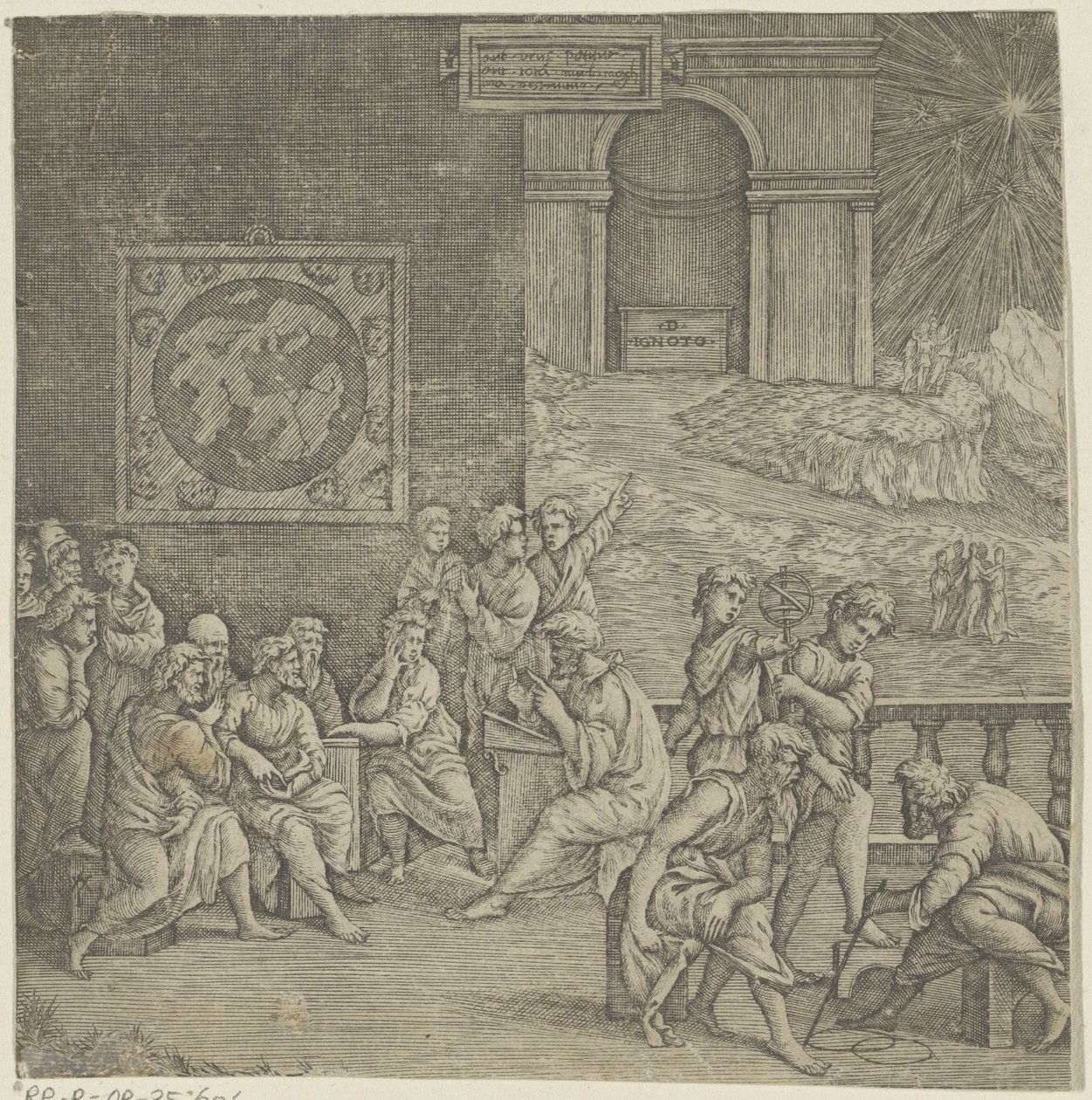 Bir filozof okulu by Giovanni Jacopo Caraglio (attributed to)