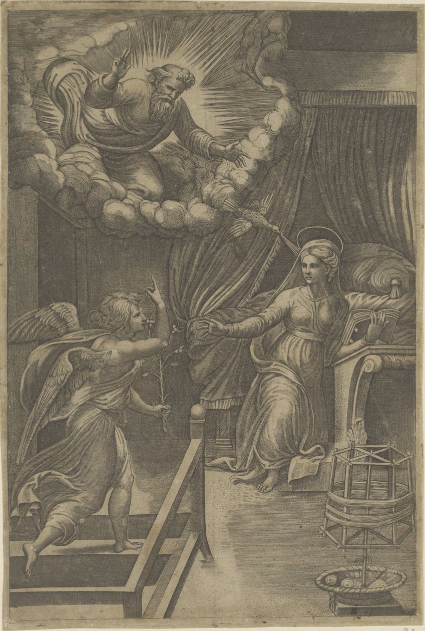 Baba Tanrı ile Müjde by Giovanni Jacopo Caraglio