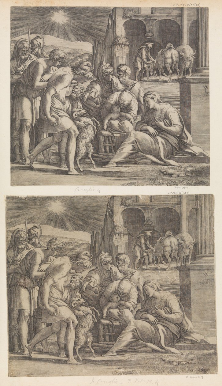 Çobanların Hayranlığı. by Giovanni Jacopo Caraglio