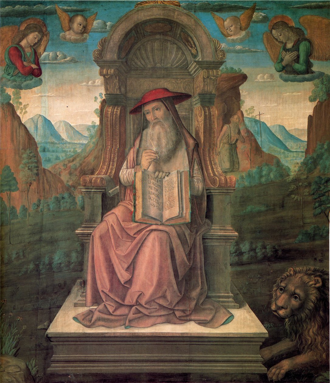 Aziz Jerome Enthroned, yaklaşık 1475. by Giovanni Santi