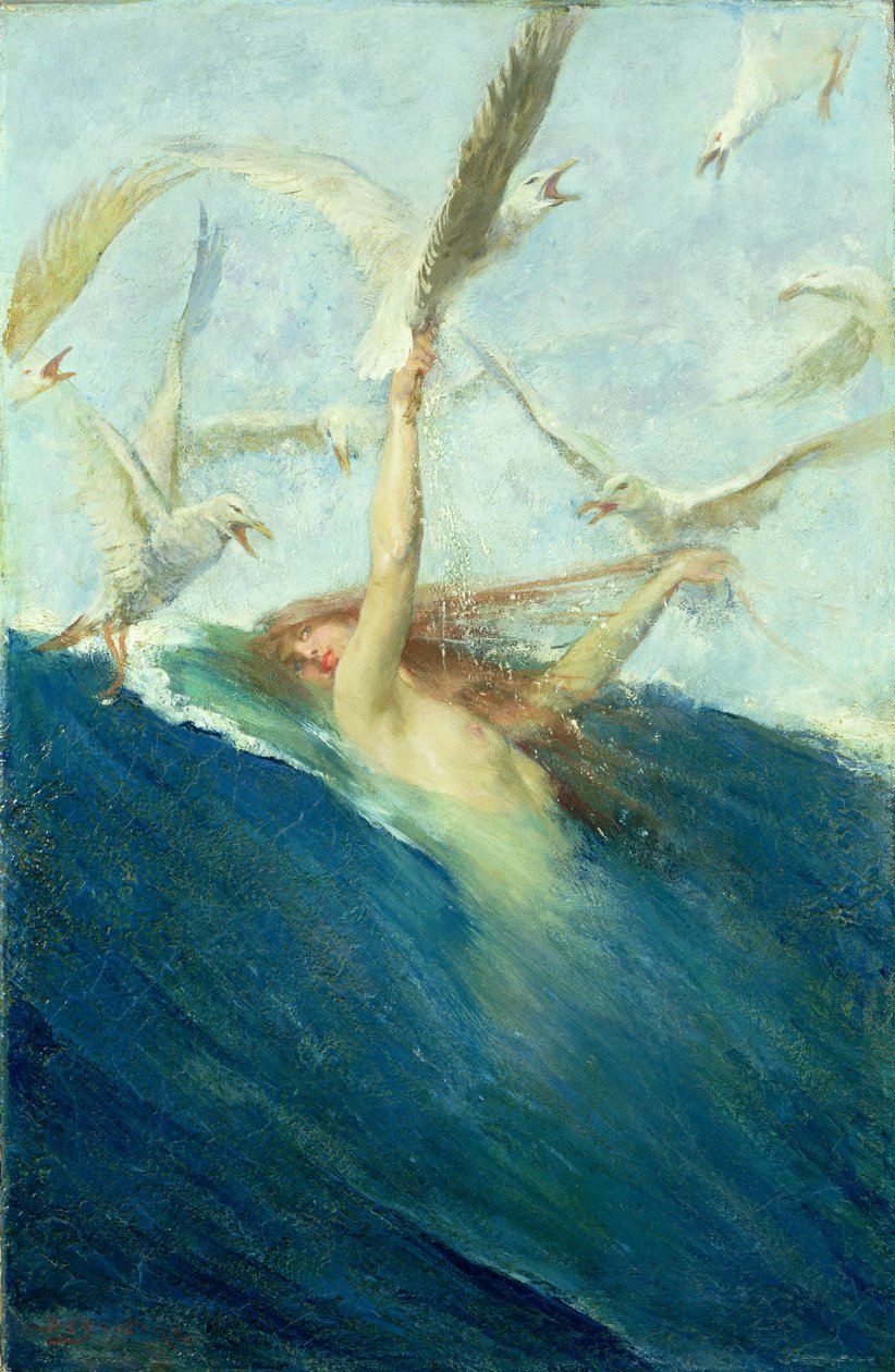 Deniz Kızı Martılar Tarafından Mobbed by Giovanni Segantini