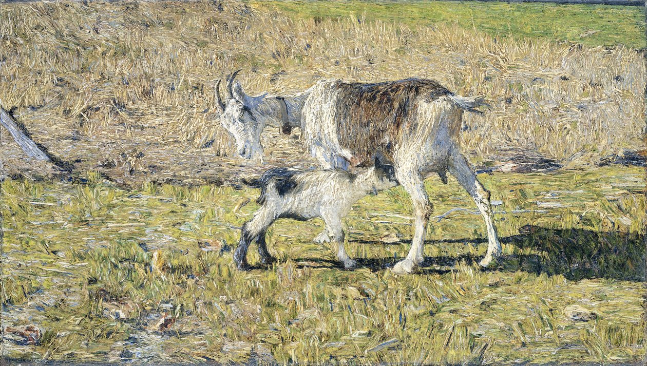 Çocuğuyla birlikte bir keçi by Giovanni Segantini