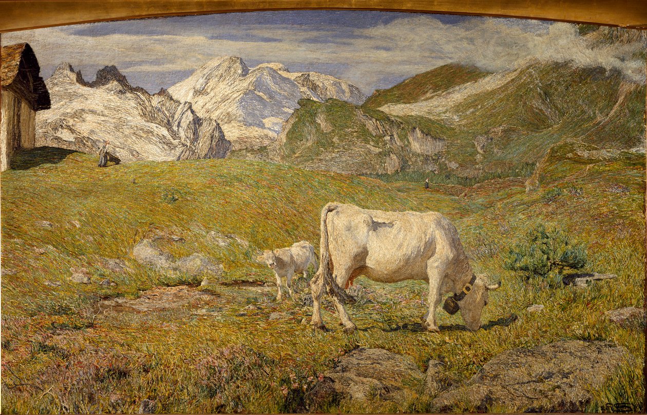 İlkbaharda meralar (tuval üzerine yağlı boya by Giovanni Segantini