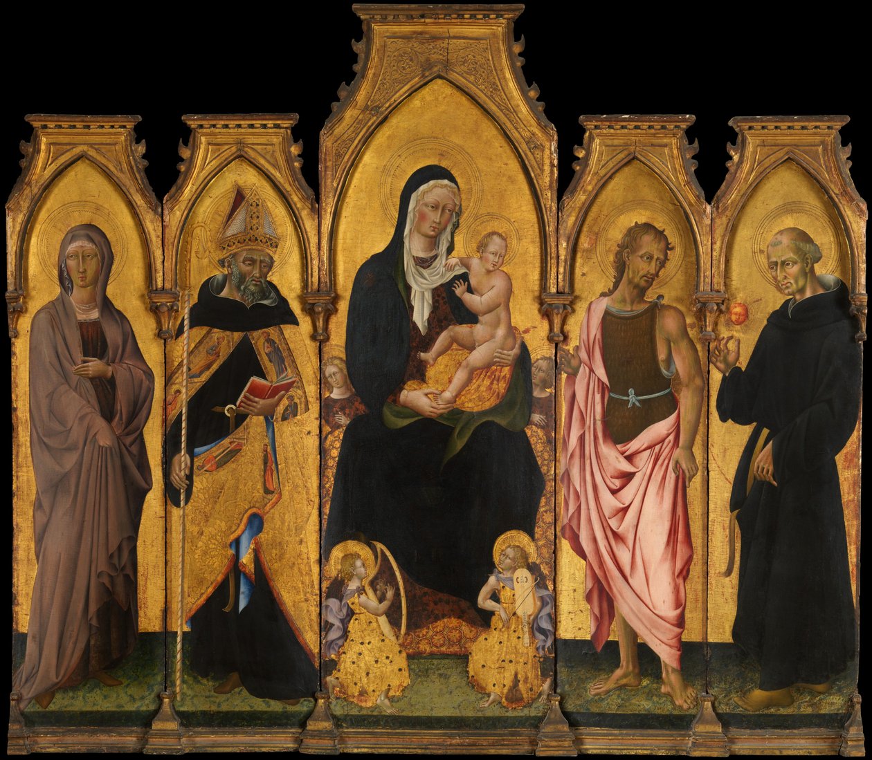Azizler ile Madonna ve Çocuk, 1454. by Giovanni di Paolo