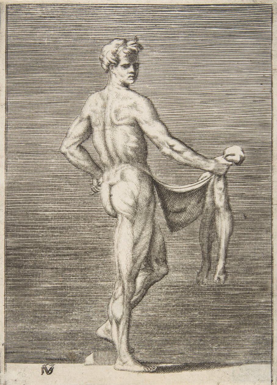 Yüzü yüzüülmüş adam, 1531-76. by Giulio Bonasone