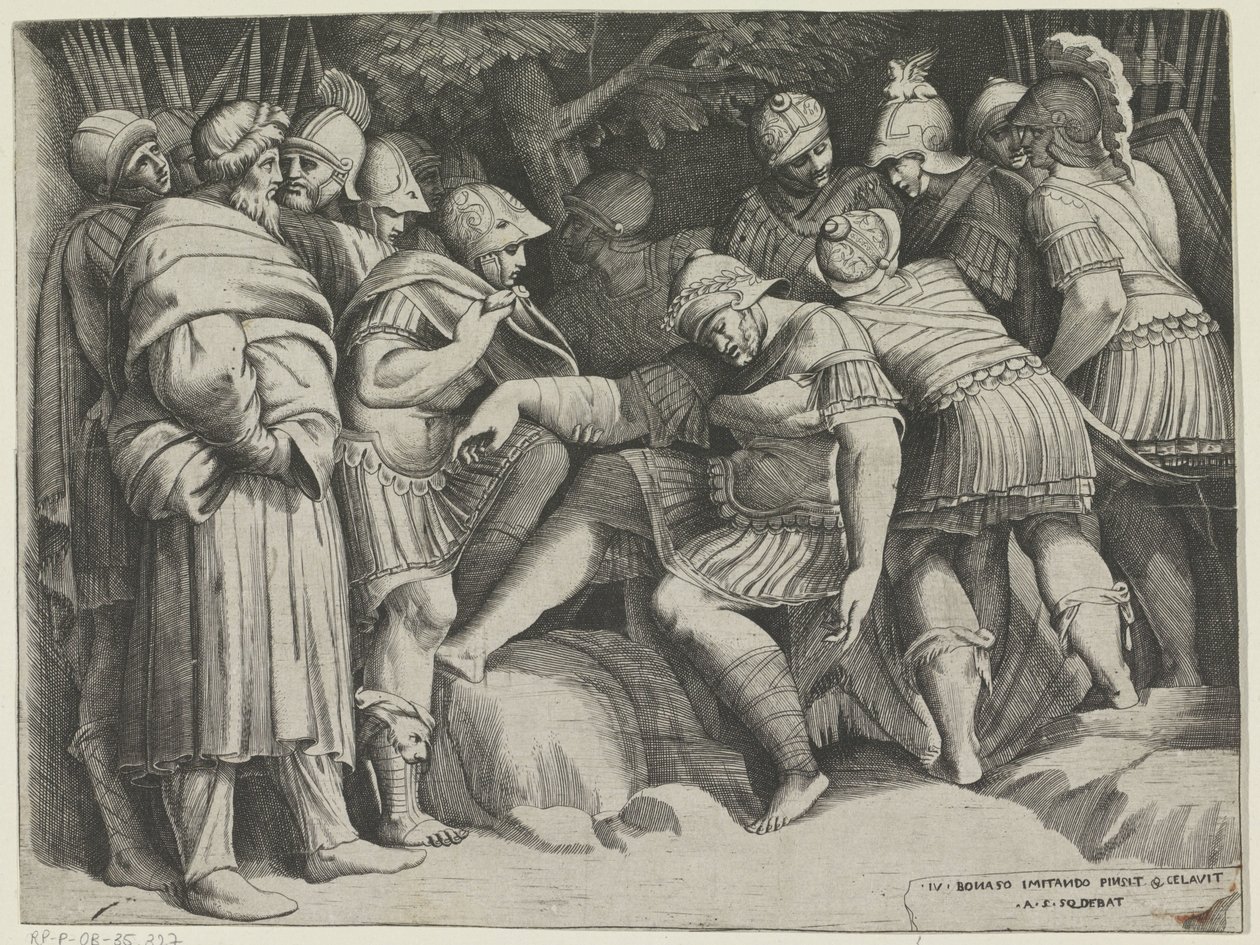 yaralı Scipio by Giulio Bonasone