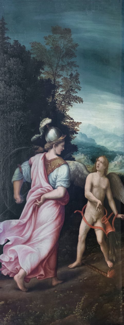 Minerva Cupid'i azarlıyor by Giulio Romano