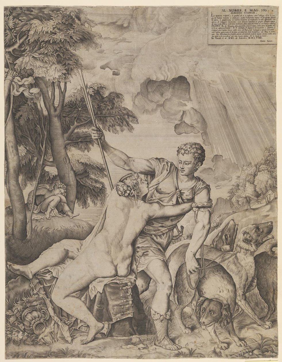 Venüs ve Adonis by Giulio Sanuto