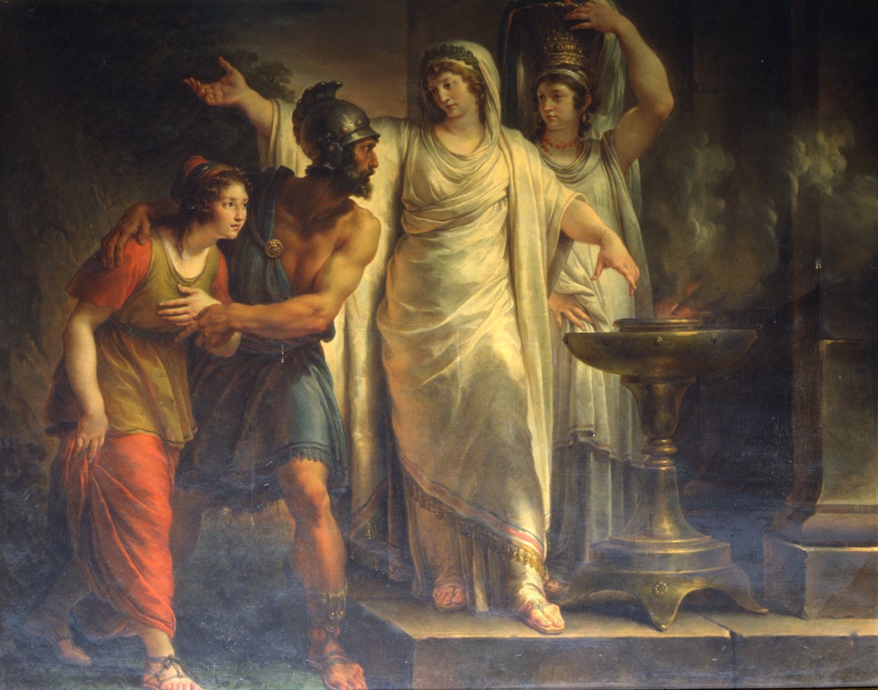 A Sabine warrior entrusts his daughter to the protection of a Priestess by Giuseppe Cades