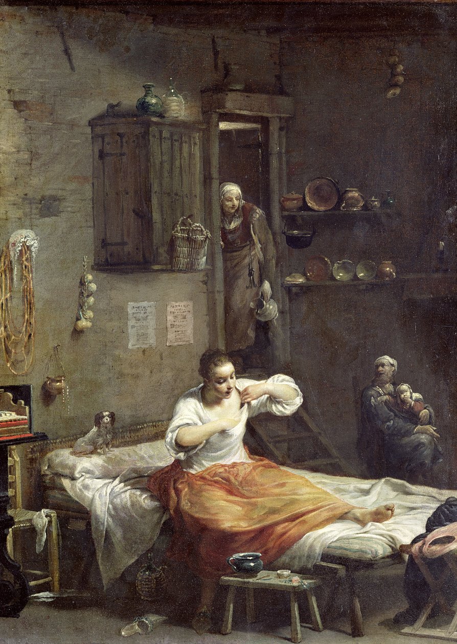 The Woman with the Flea  by Giuseppe Maria Crespi