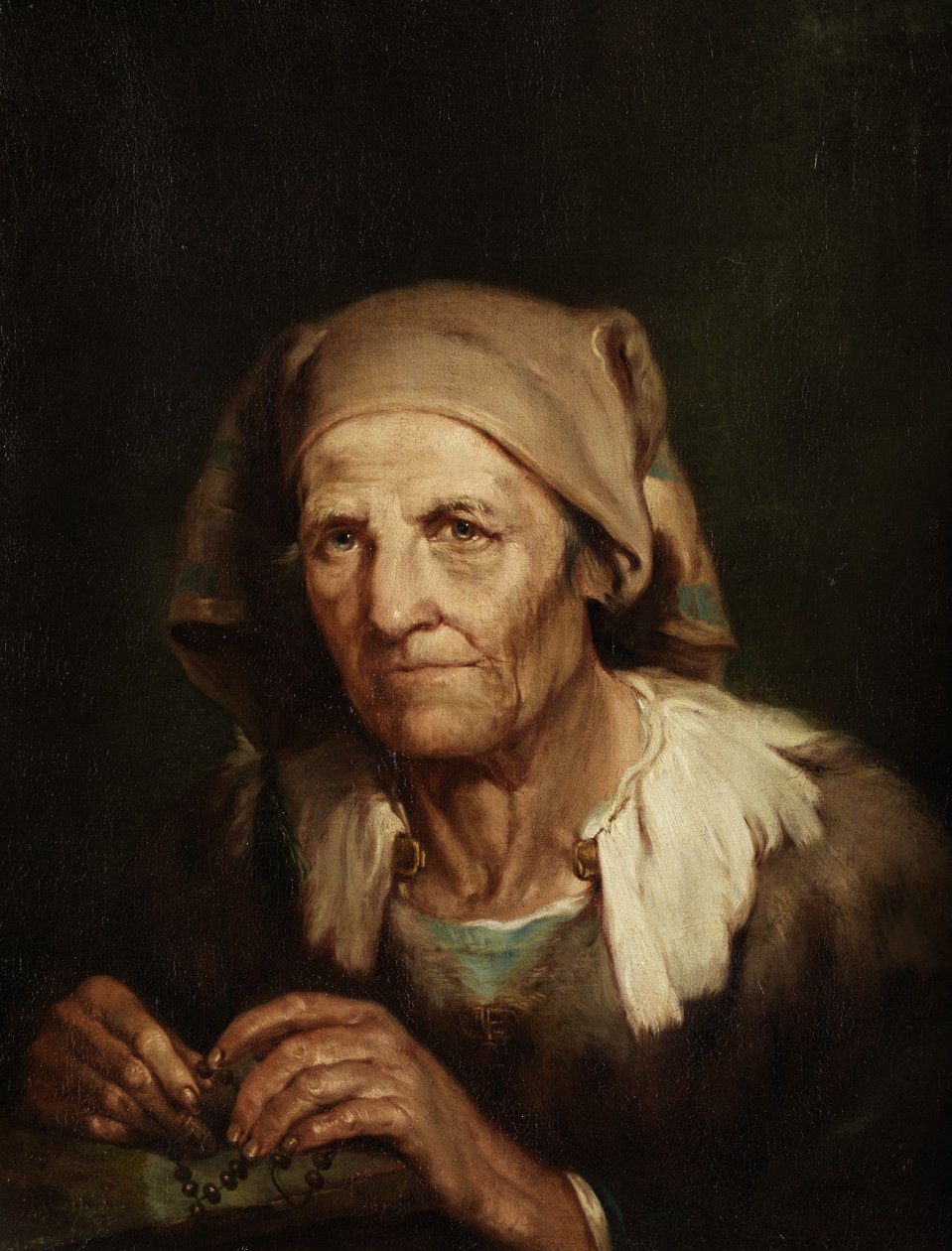Yaşlı bir kadının portresi. by Giuseppe Nogari
