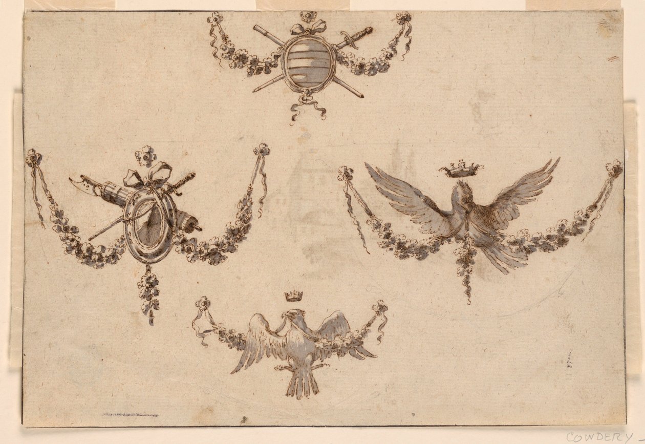 Dört Festoon için Tasarım by Giuseppe Bernardino Bison