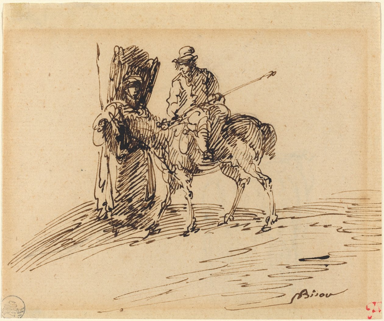 Köylü ile Süvari by Giuseppe Bernardino Bison