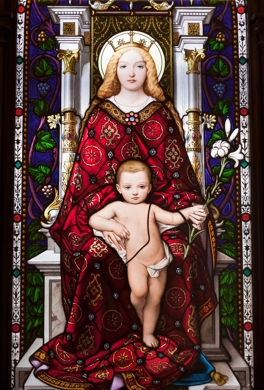 Madonna Tahtta (vitray) by Giuseppe Bertini