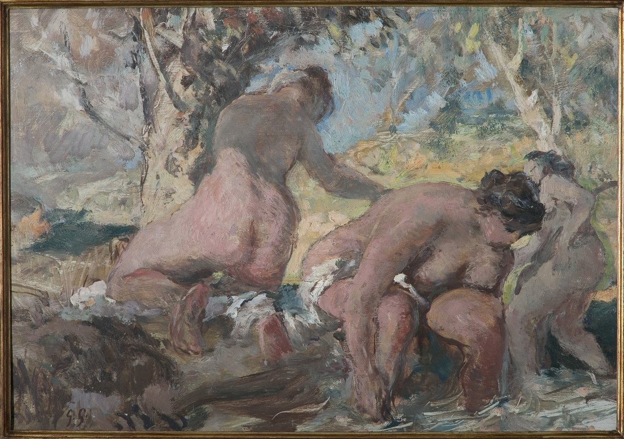 Yıkananlar (kontrplak üzerine yağ) by Giuseppe Graziosi