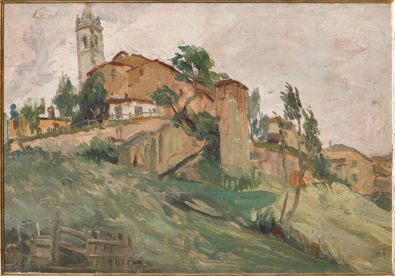 Savignano Kalesi (kontrplak üzerine yağ) by Giuseppe Graziosi