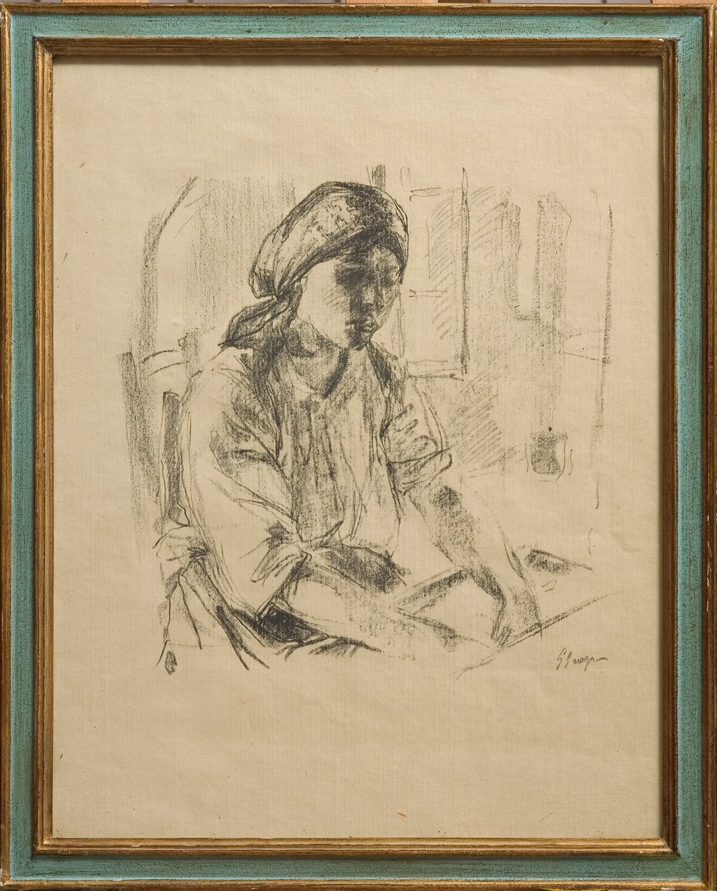 Ev hanımı (lito) by Giuseppe Graziosi